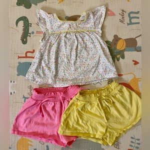 GAP toddler girl summer top and shorts bundle size 2T